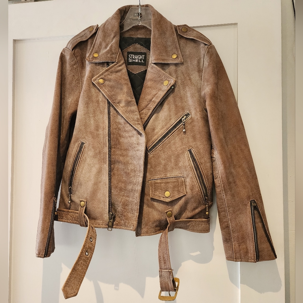 Aged Straight to Hell "Commando" Moto Jacket